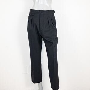 Anderson Bell size Small Cinch Belt Wide-Leg Trouser Pants Black wool blend